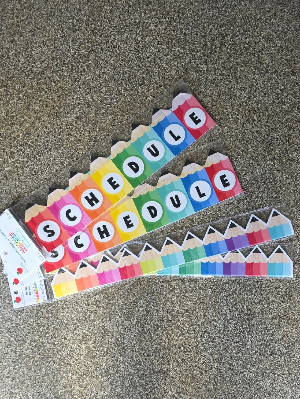 Colorful Rainbow 'Schedule' Pencil Banner - Home Party Supplies